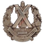 Canadian, Cameron Highlanders of Ottawa (M..) Officer’s 1941 Edinburgh hallmarked glengarry badge. A