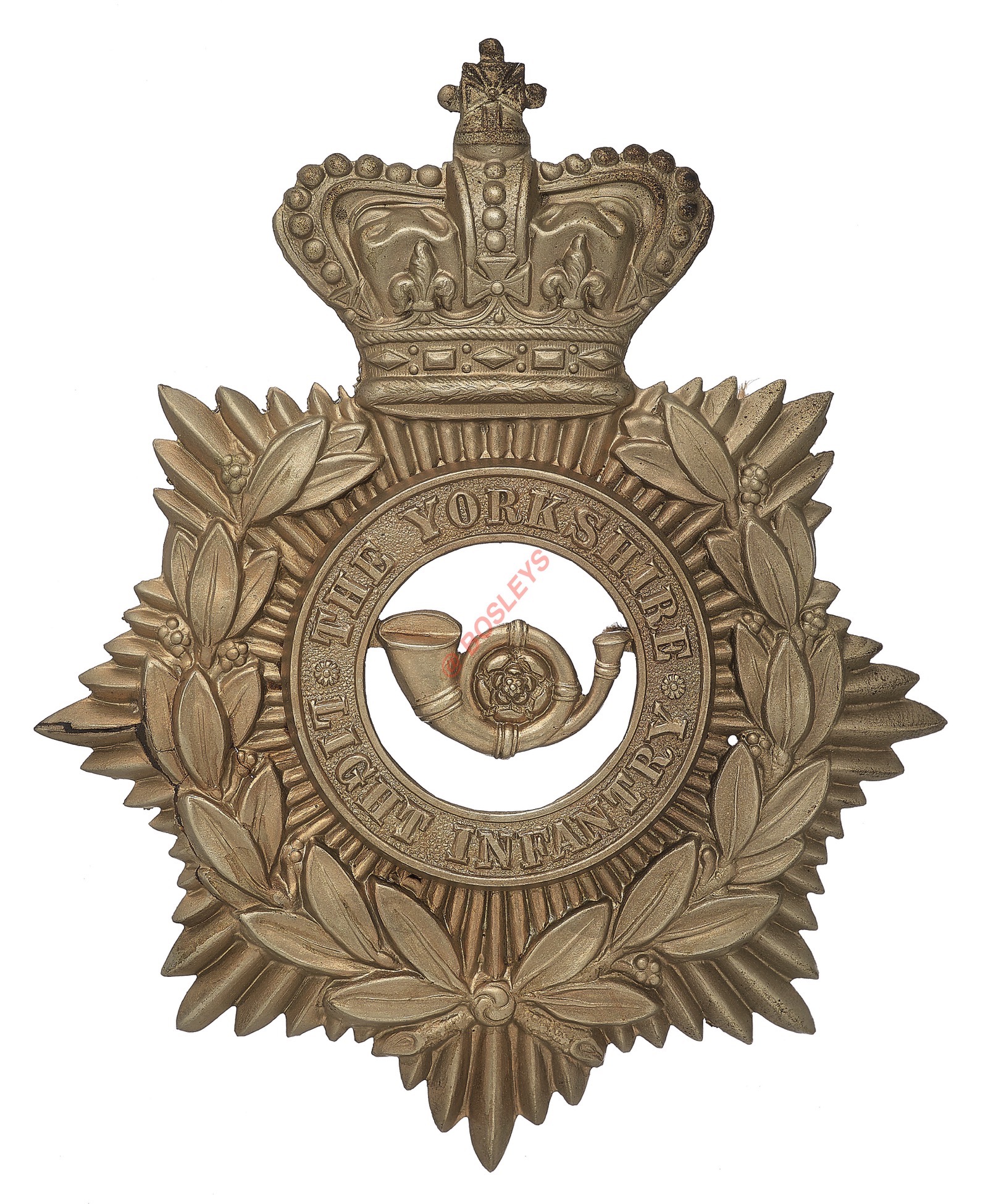 Badge. The King’s Own (Yorkshire Light Infantry) KOYLI VB's, Victorian OR’s helmet plate circa