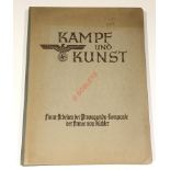 German Third Reich WW2 Folio “Kampf uno Kunst”. 40 large monochrome prints showing the war. Housed