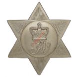 Badge. Trinidad Volunteers Victorian OR’s helmet plate. Fine scarce die-stamped three inch white