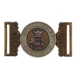 Badge. Irish. Connaught Rangers Officer’s Victorian waist belt clasp circa 1881-1901. A good