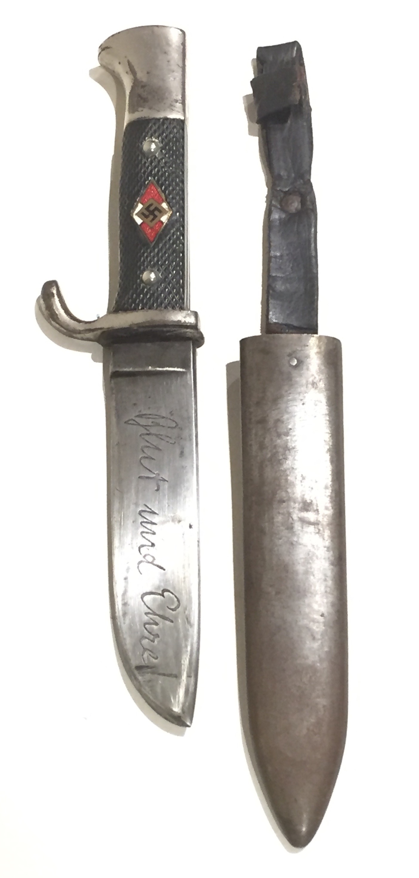 German Third Reich Hitler Youth Knife by WKC Solingen 1936. An example with the blade reverse