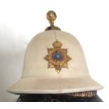 Royal Marines Officer’s White Helmet. A scarce example of the private purchase pattern worn by