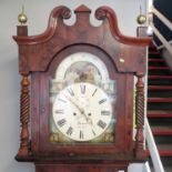 Fraser, Wrexham, an early 19th century mahogany long case clock having a painted dial with moon