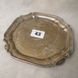 A square formed silver dish, 201.9 grams