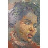 Joan Bendit - Portrait of an African lady, oil on canvas, circa 1960, signed lower right corner,