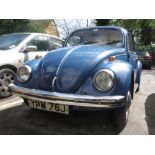 A vintage blue two door VW Beetle 1300, registration number YPM 76J, registered 1.4.1971, petrol,