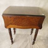 A 19th century burr walnut veneered fall flap Pembroke table