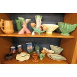 A mixed selection of Falcon ware, and Sylvac pottery to include vases, flower bowls and troughs,