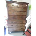 A George 111 mahogany chest on chest with bracket feet