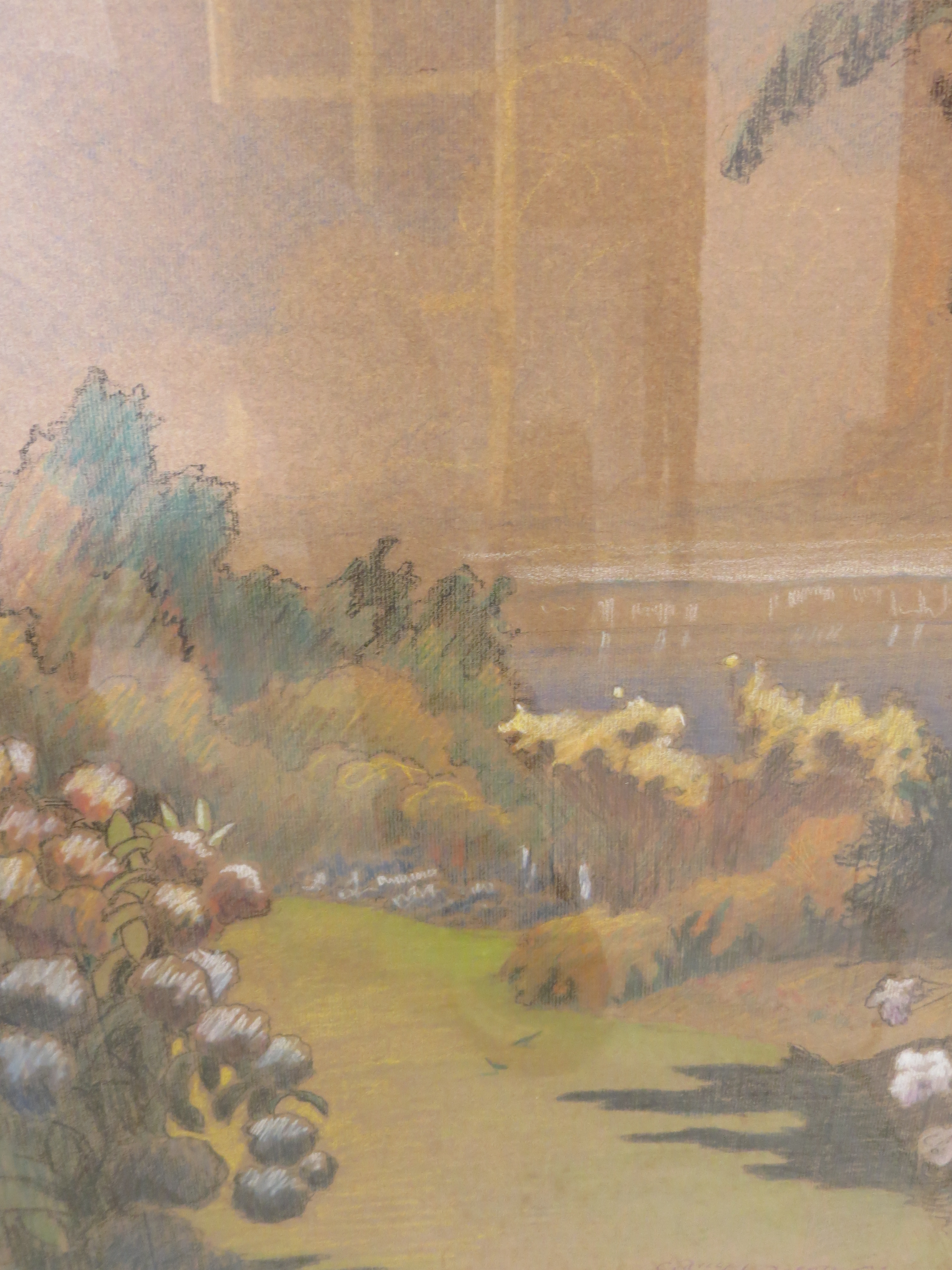 Cedric Hodgson, two framed and glazed pastel sketches depicting country landscapes, signed - Image 2 of 2
