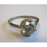 A Diamond single stone Ring claw-set brilliant-cut stone, 2.05cts, ring size O