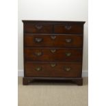 A 19th Century elm Chest of two short and three long graduated drawers on bracket feet