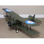 A radio controlled scale model of an SE5A Fighter Scout with O.S. LA46 petrol motor, 4ft 2in