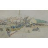 ANDREW PARK. On a Quayside , signed, watercolour, 9 x 13 in