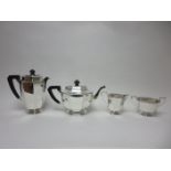 A George VI silver four piece octagonal Tea Service, Sheffield 1944, Mappin & Webb, 50 oz