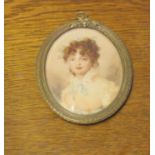 CONTINENTAL SCHOOL, TWENTIETH CENTURY. Portrait miniature of a Lady, head and shoulders, bears