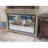 A large 19th Century gilt Overmantel Mirror with rope twist and acanthus leaf frieze , the plate