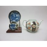 An early Worcester polychrome globular Teapot with Japanesque floral painting, lacks lid and A/F and