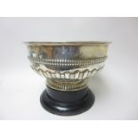 A Victorian silver Punch Bowl, semi-fluted with presentation inscription, Sheffield 1899, Mappin &