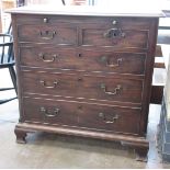 A George III mahogany Bacherlor's Chest of two short and three long drawers