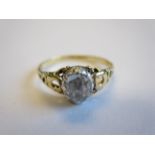 A Diamond single stone Ring close-set rose-cut stone in pierced mount, ring size N