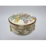 A Satsuma circular Box and Cover floral painted in colours and gilt, 7in D