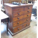 A Victorian mahogany Secretaire Chest with fitted interior above three drawers, 3ft W x 1ft 8in D