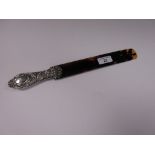 A Victorian silver and tortoishell Page Turner, with scroll embossed handle, 12 1/2in L, London