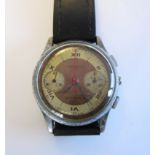 A Gentleman's Chronographe Suisse Agir Wristwatch the two coloured dial with roman numerals and