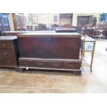 A George III mahogany Mule Chest on stand, 5ft wide, possibly Irish