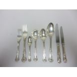 A modern Canteen of of silver kings pattern Cutlery, viz: Table, Dessert, Soup and Teaspoons, Dinner