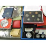 A large Collection of mainly modern Commemorative Coins including UK 1986/7 Proof Collection,