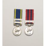 Pair: PUNJAB MEDAL 1848-49, 2 clasps "Goojerat" "Mooltan"(John Watkins 32nd Foot). INDIA GENERAL