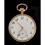 A 19th Century French gold cased Pocket Watch by Le Roy & Cie, white enamel dial with arabic