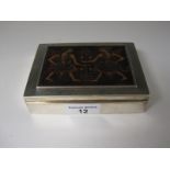 An Indian silver Cigarette Box decorated figures, stamped 825, 5in