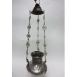 An Islamic style white metal Hanging Lantern, and another in brass