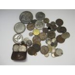 A Collection of Tokens, Coins and Medals including Elizabeth I 1594 Sixpence, 156? Threepence,