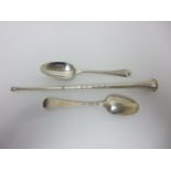 A Victorian silver Candle Snuffer in the form of a hunting horn, London 1897, 12in and a pair of
