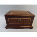 A Late 19th Century Continental Rosewood Jewellery Box Decorated with Parquetry Panels.