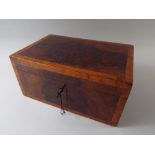 A Crossbanded Burr Walnut Artists Box with Inner Brush Container.