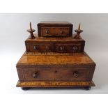 A Pretty 19th Century Table Top Specimen or Collectors Cabinet in Burr Walnut.