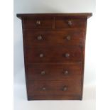 A 19th Century Mahogany Collectors Chest Modelled as a Chest of Drawers.