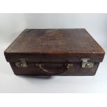 A Vintage Crocodile Skin Ladies Travelling Case with Satin Lined Inner. Monogrammed M.L.