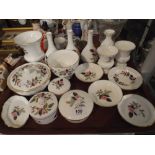 A Collection of Wedgwood Hathaway Rose Items to Include Vases Lidded Pots Trinket Dishes Etc.