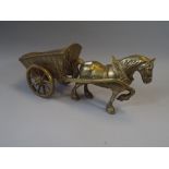 A Heavy Brass Model of A Horse and Cart.