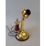 A Brass Mounted Vintage Style Telephone.