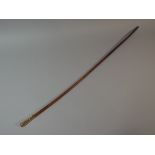 A Swagger Stick with Gold Plated Top. 82cm Long.