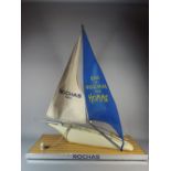 A Shop Counter Display Piece for Rochas After Shave in the form of a Yacht in Full Sail. C. 1970.