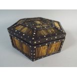 A Colonial Hexagonal Porcupine Quill Box.